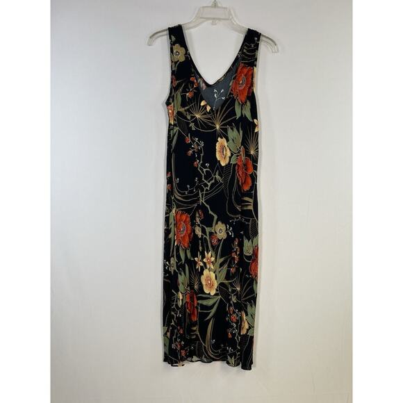 Vintage Dressing Clio Floral Maxi Dress Women's M Black Cottagecore Peasant - Picture 2 of 10